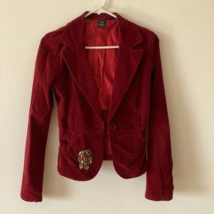 Unique red velvet jacket